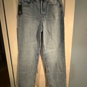 Women's Size 12 Light Wash Blue Jeans High Rise Straight 12/32" Inseam NWT